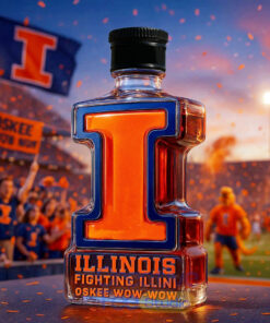 Illinois Fighting Illini ‘Oskee Wow Wow’ Whiskey Bottle