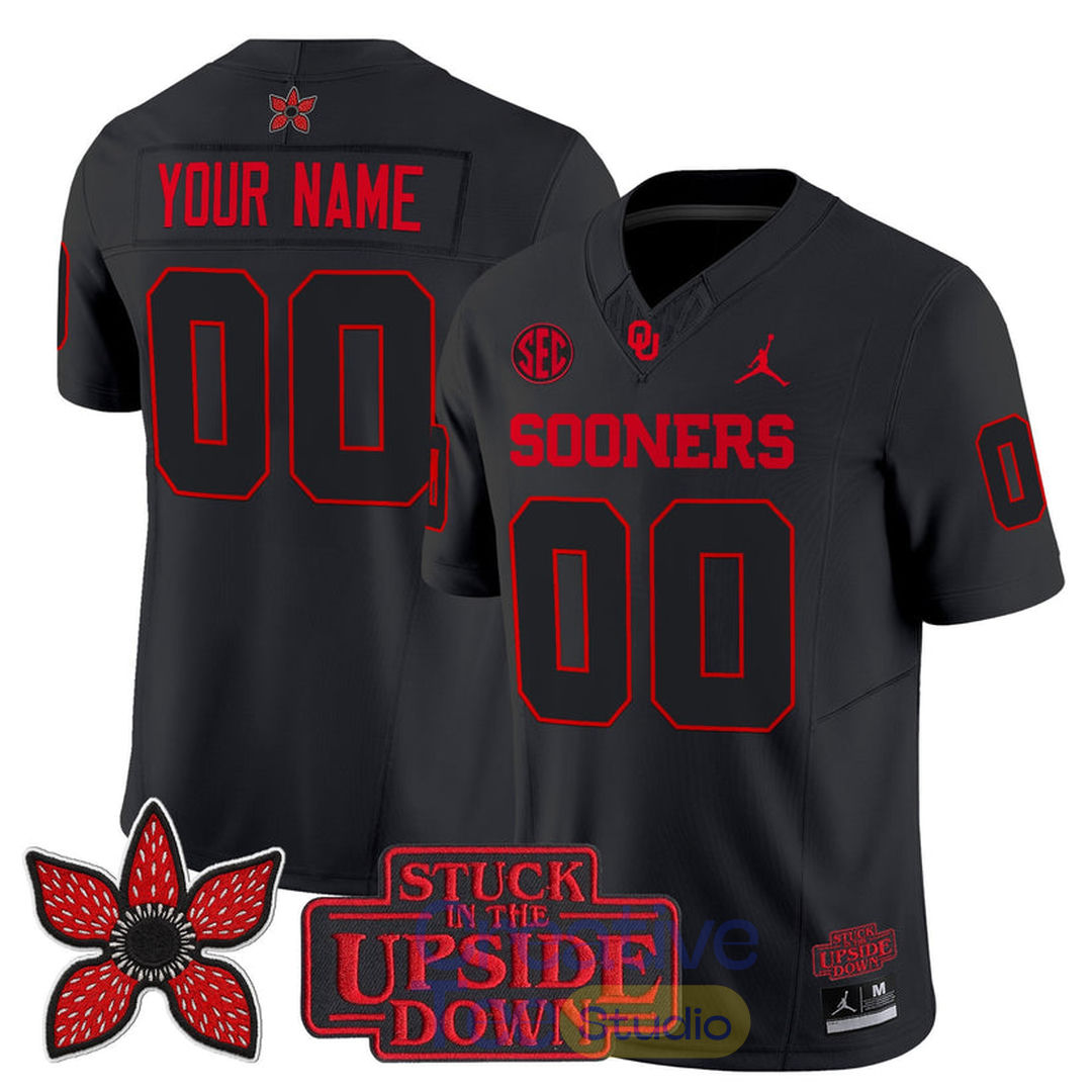 Oklahoma Sooners 'Stranger Things Edition' Custom Football Jersey Oklahoma Sooners 'Stranger Things Edition' Custom Football Jersey