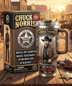 Chuck Norris Legends Rest in Peace Tumbler
