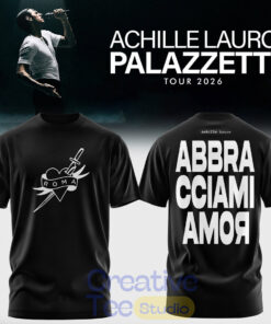 Achille Lauro Palazzetti Tour 2026 Roma Heart Dagger and Amore Disperato Tee Hoodie