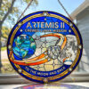 Artemis II Crewed Lunar Mission Premium ATM Suncatcher Home Decor