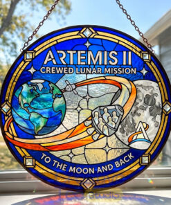 Artemis II Crewed Lunar Mission Premium ATM Suncatcher Home Decor