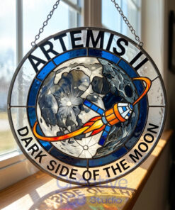 Artemis II Crewed Lunar Mission Premium ATM Suncatcher Home Decor