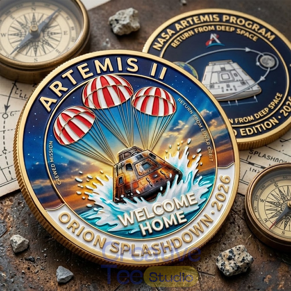Artemis II Orion Splashdown 2026 Commemorative Mission Coin Artemis II Orion Splashdown 2026 Commemorative Mission Coin