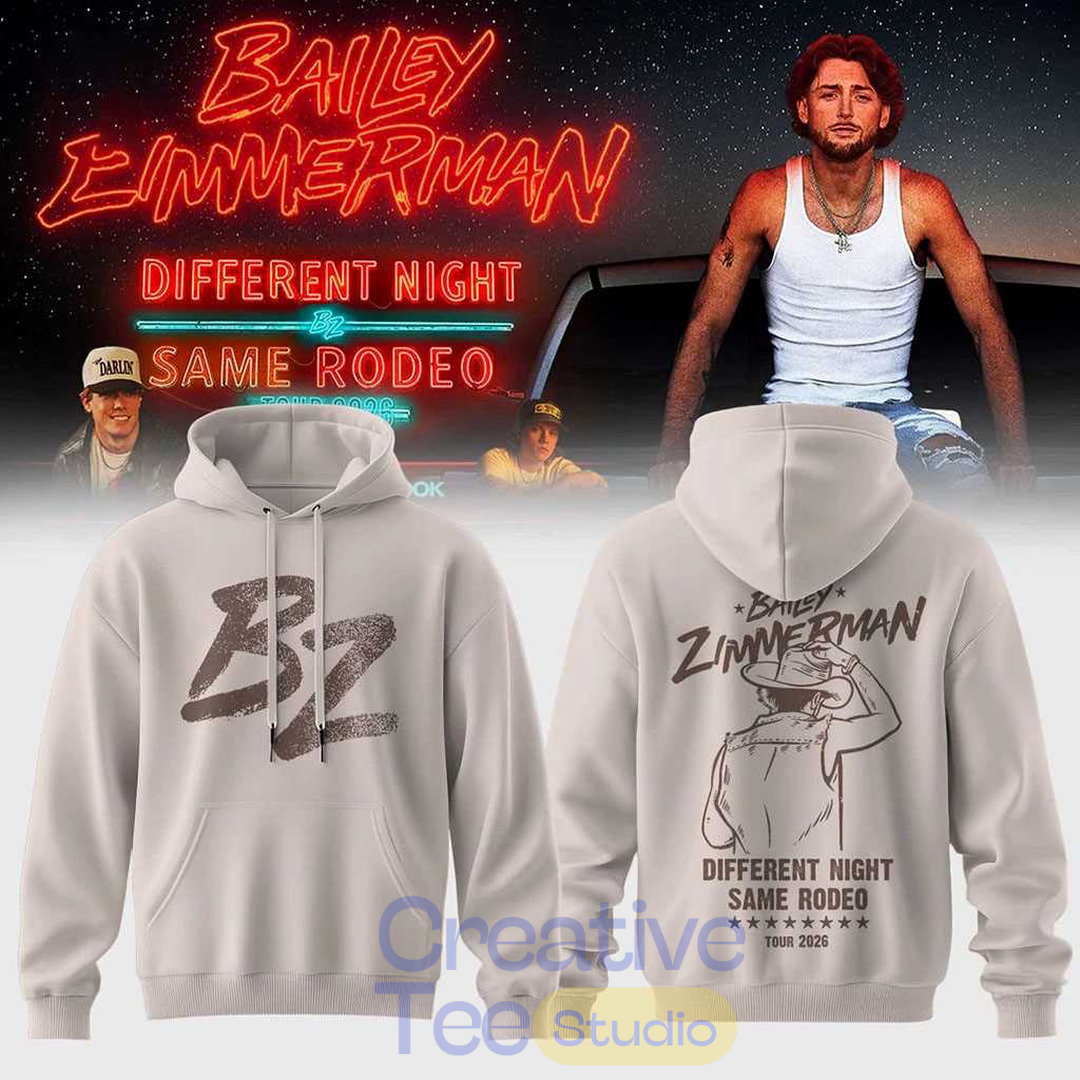 Bailey Zimmerman Different Night Same Rodeo Tour Hoodie Bailey Zimmerman Different Night Same Rodeo Tour Hoodie