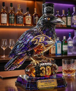 Baltimore Ravens 30th Anniversary Black Rum Collector’s Edition Whiskey Bottle