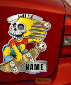 Bart Ghost Rider Premium Car Name Badge