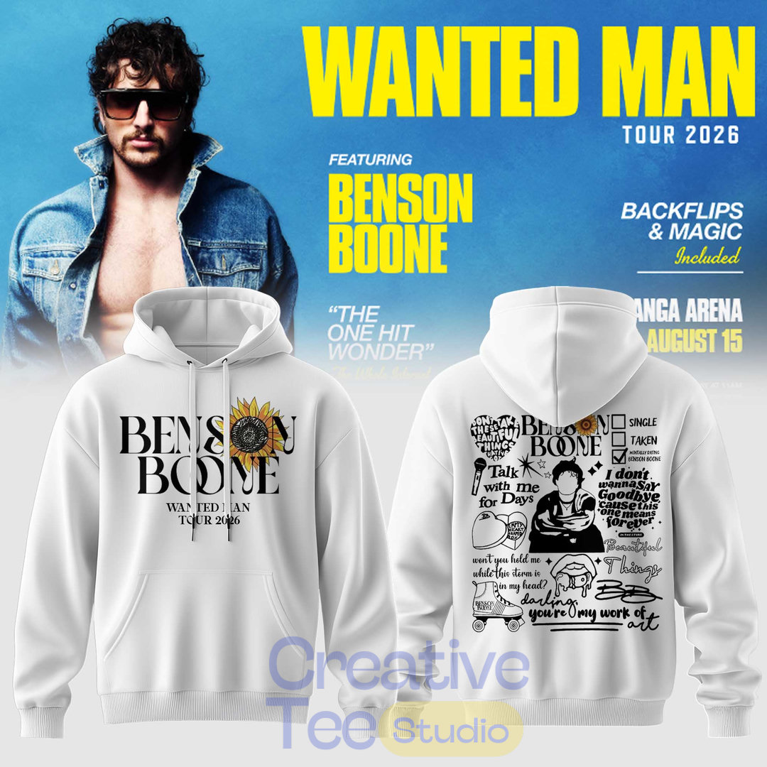 Benson Boone: Wanted Man Tour 2026 Hoodie Benson Boone: Wanted Man Tour 2026 Hoodie