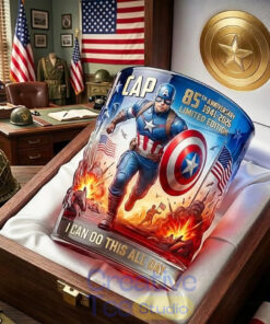 Captain America 85th Anniversary Whiskey Glass