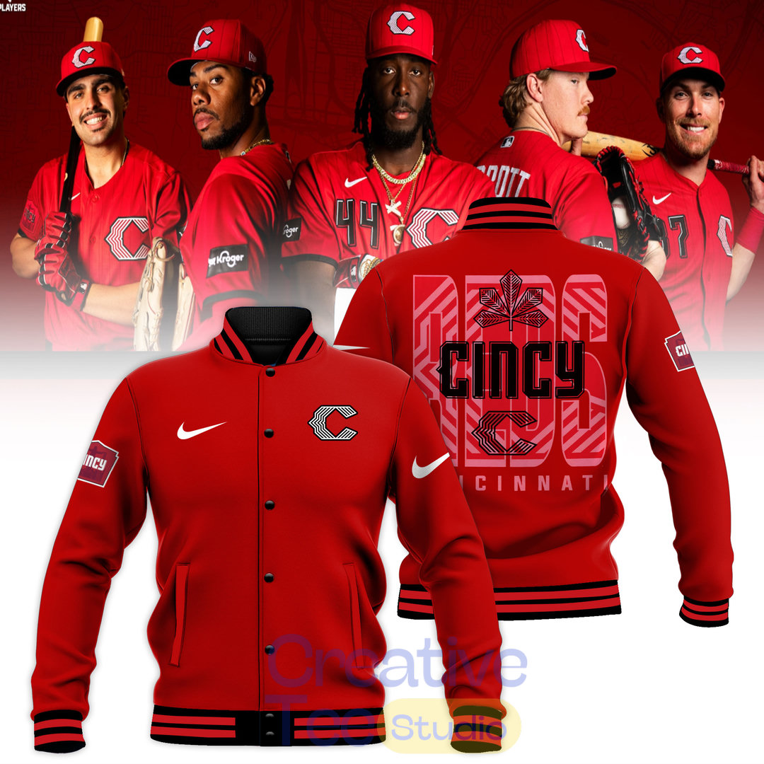 Cincinnati Reds 2026 City Connect Stadium Baseball Jacket Cincinnati Reds 2026 City Connect Stadium Baseball Jacket