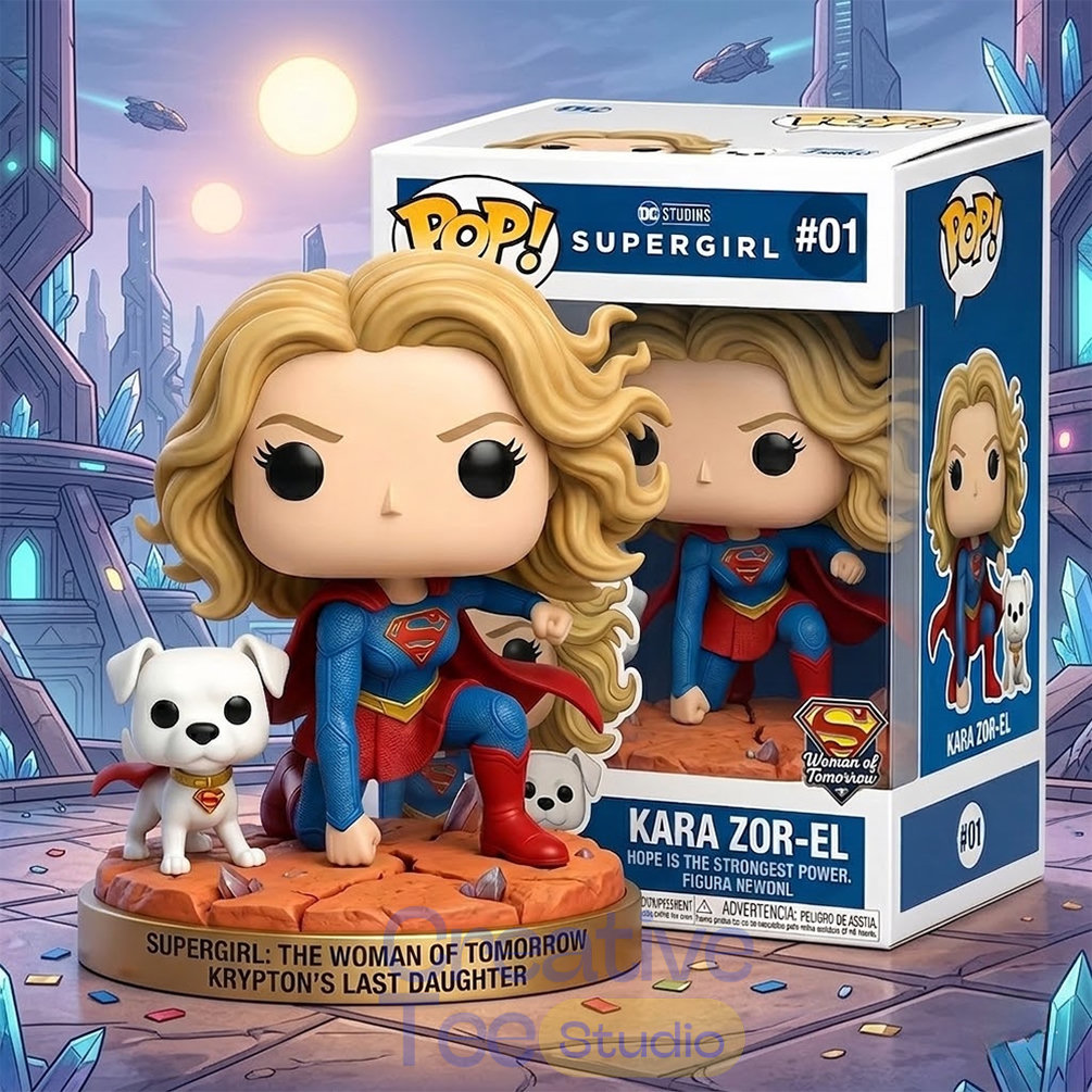 DC Studios Supergirl Woman of Tomorrow Kara Zor El And Krypto Pop Figure DC Studios Supergirl Woman of Tomorrow Kara Zor El And Krypto Pop Figure