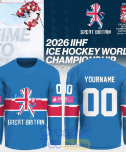 Great Britain 2026 IIHF Ice Hockey Championship Custom Hockey Jersey