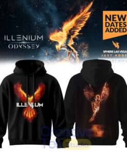 Illenium Odyssey Flaming Wings of Destiny Igniting the Night Sky with Powerful Energy Hoodie