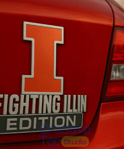 Illinois Fighting Illini Custom Car Name Badge Illinois Fighting Illini Custom Car Name Badge
