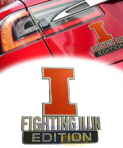 Illinois Fighting Illini Custom Car Name Badge