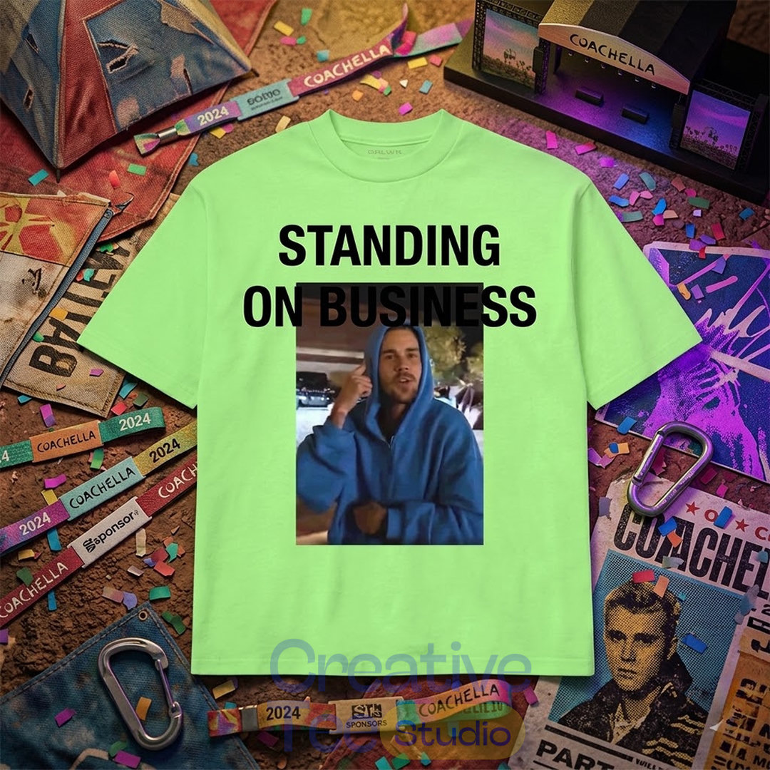 Justin Bieber Coachella 2026 Standing Business T-Shirt Justin Bieber Coachella 2026 Standing Business T-Shirt