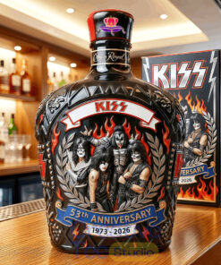 KISS Band 53th Anniversary Commemorative Crown Royal Whiskey Bottle