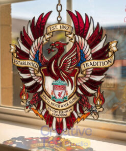 Liverpool FC “You’ll Never Walk Alone” Premium Suncatcher Home Decor