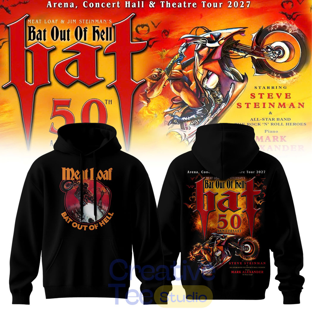 Meat Loaf Bat Out of Hell 50th Anniversary Tour Tee Hoodie Meat Loaf Bat Out of Hell 50th Anniversary Tour Tee Hoodie