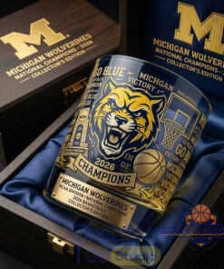 Michigan Wolverines 2026 Basketball National Champions Collector’s Edition Whiskey Glass