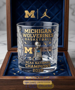 Michigan Wolverines 2026 NCAA Basketball Champions Whiskey Glass Michigan Wolverines 2026 NCAA Basketball Champions Whiskey Glass
