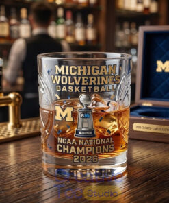 Michigan Wolverines 2026 NCAA Basketball Champions Whiskey Glass