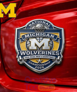 Michigan Wolverines Premium NCAA Men’s Basketball National Campion 2026 Car Name Badge