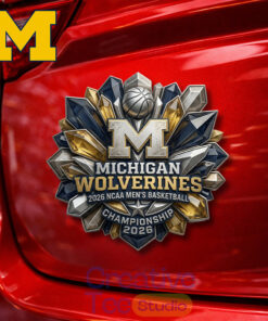Michigan Wolverines Premium NCAA Men’s Basketball National Campion 2026 Car Name Badge