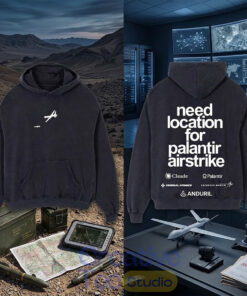 Palantir Airstrike Claude Tech Satire Hoodie