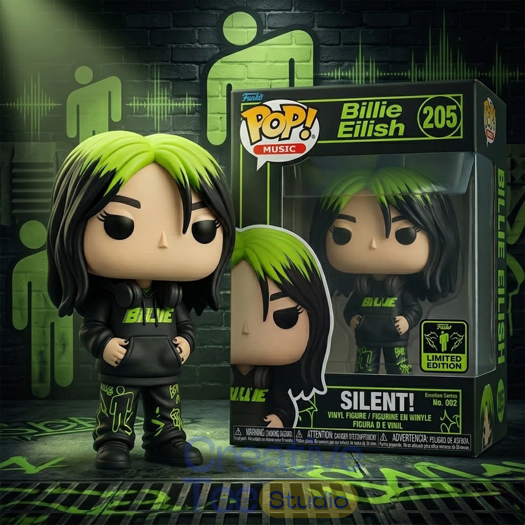 Rare Billie Eilish Music Silent Pop Figure Rare Billie Eilish Music Silent Pop Figure