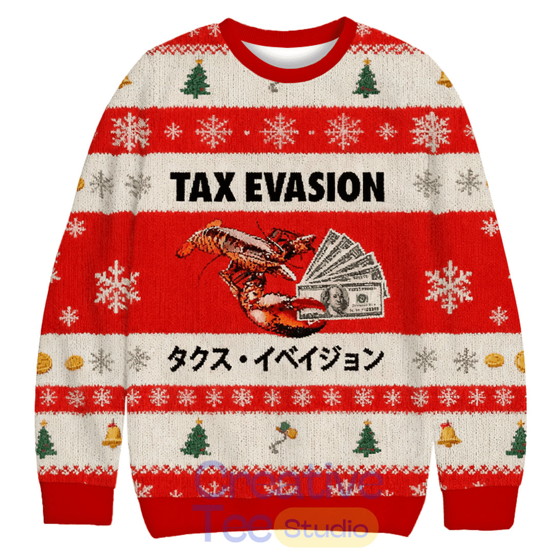 Red Tux Evasion Funny Christmas Ugly Sweater Red Tux Evasion Funny Christmas Ugly Sweater