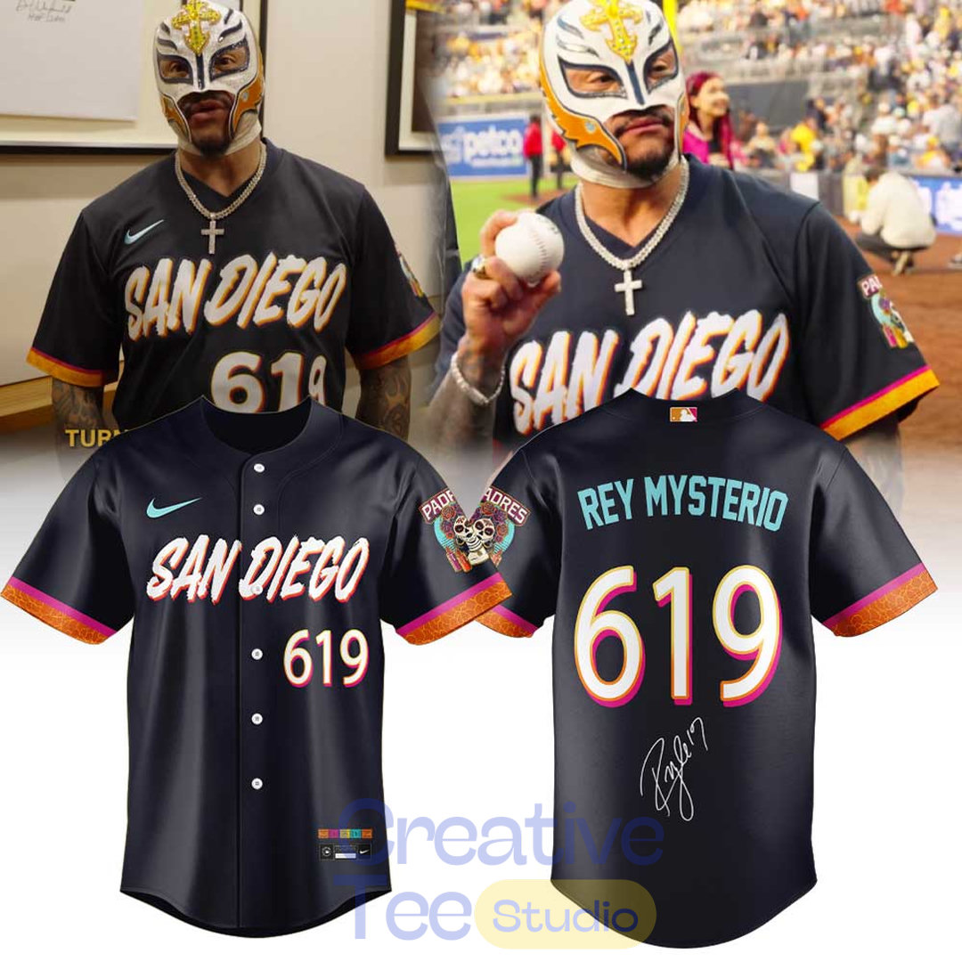 San Diego Padres Rey Mysterio 619 City Connect Baseball Jersey San Diego Padres Rey Mysterio 619 City Connect Baseball Jersey