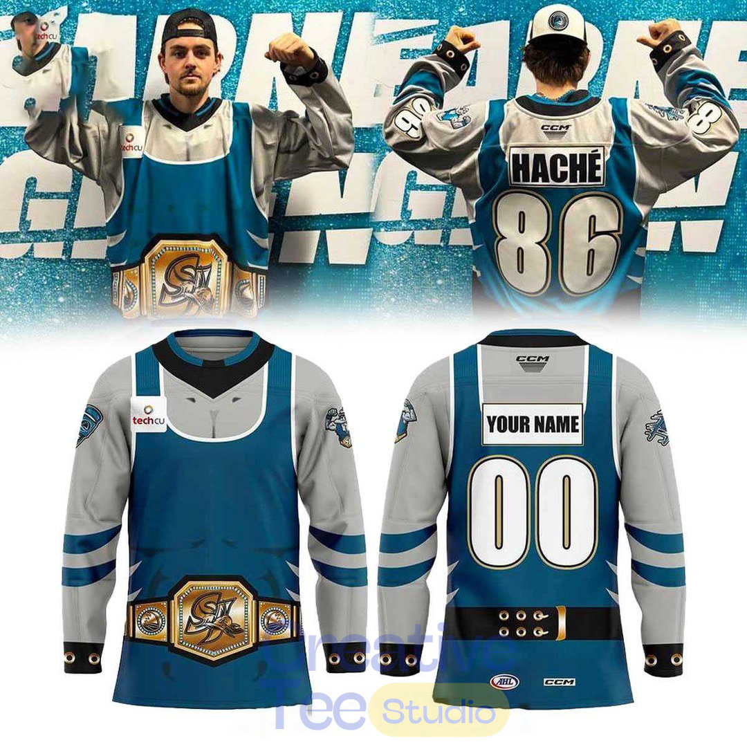 San Jose Barracuda CudaMania II 2026 Night Hockey Jersey San Jose Barracuda CudaMania II 2026 Night Hockey Jersey