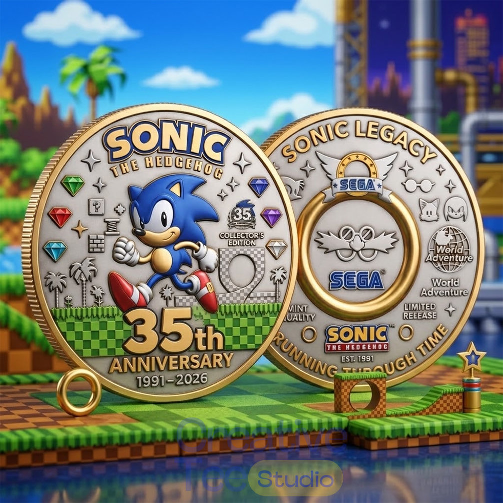 Sonic The Hedgehog 35th Anniversary Collectors Edition 2026 Coin Sonic The Hedgehog 35th Anniversary Collectors Edition 2026 Coin