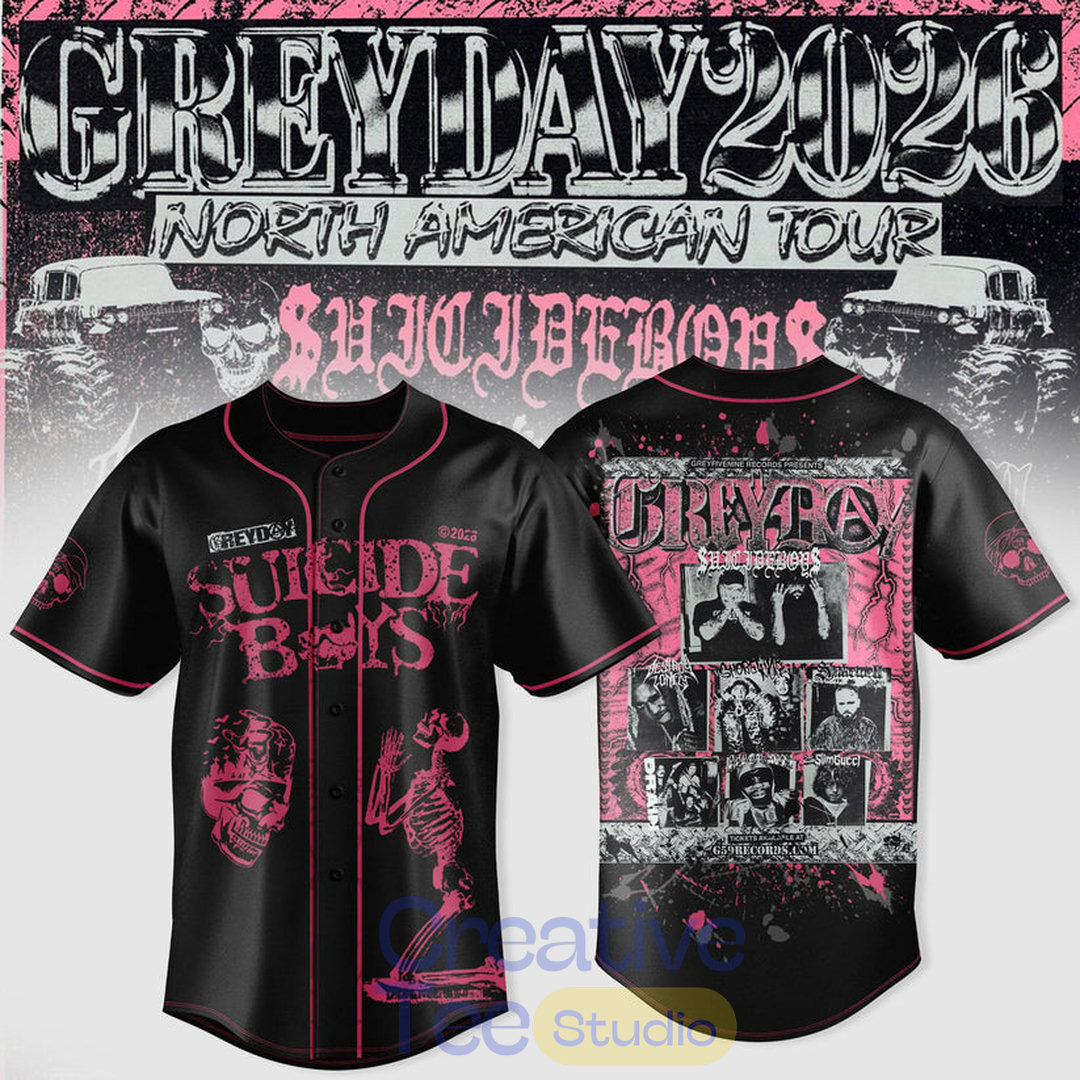 Suicideboys Greyday 2026 North American Tour Baseball Jersey Suicideboys Greyday 2026 North American Tour Baseball Jersey