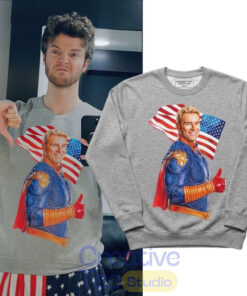 The Boys Season 5 Jack Quaid Homlander Freedom Grey Sweatshirt The Boys Season 5 Jack Quaid Homlander Freedom Grey Sweatshirt