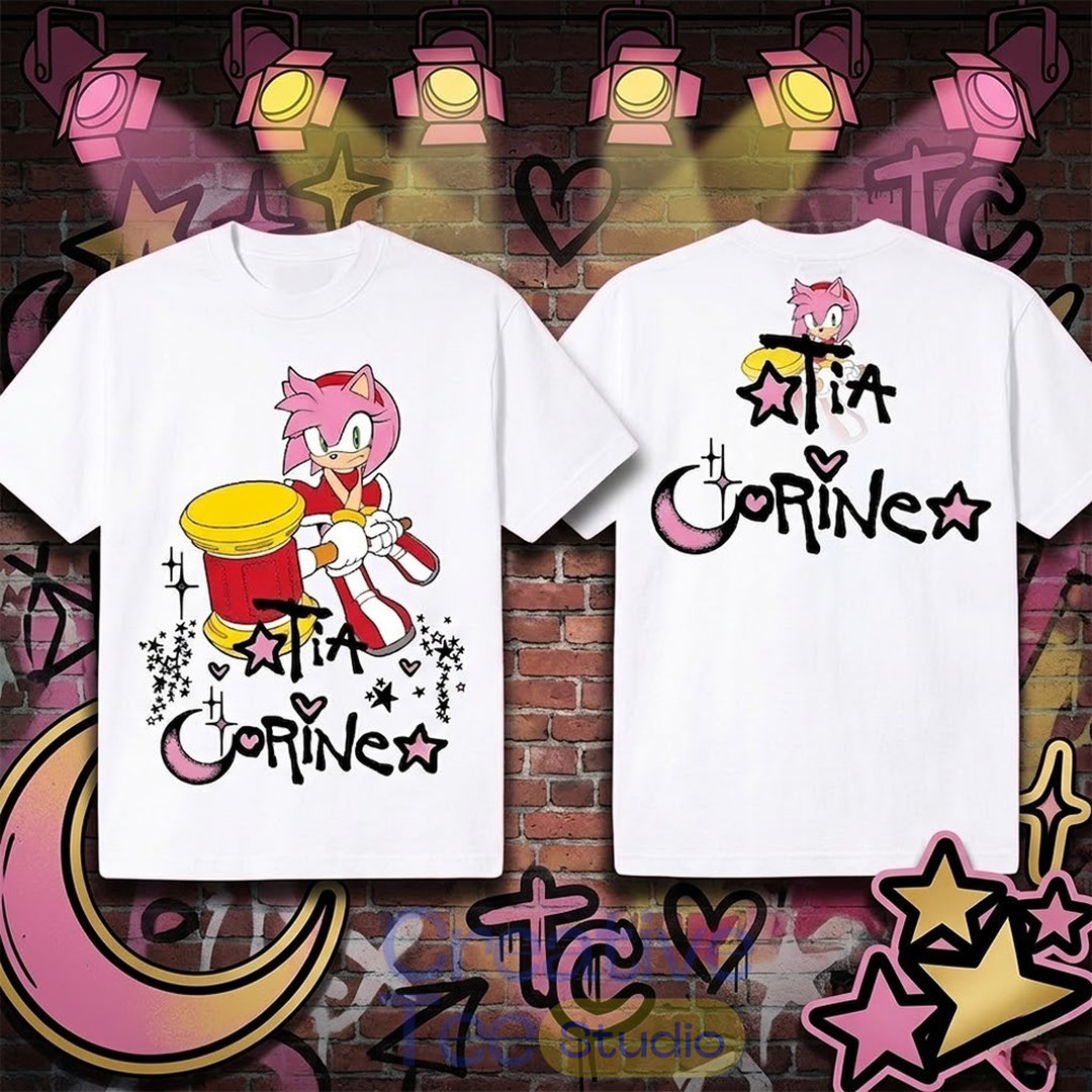 Tiacorine Sonic The Hedgehog Amy Rose T-Shirt Tiacorine Sonic The Hedgehog Amy Rose T-Shirt