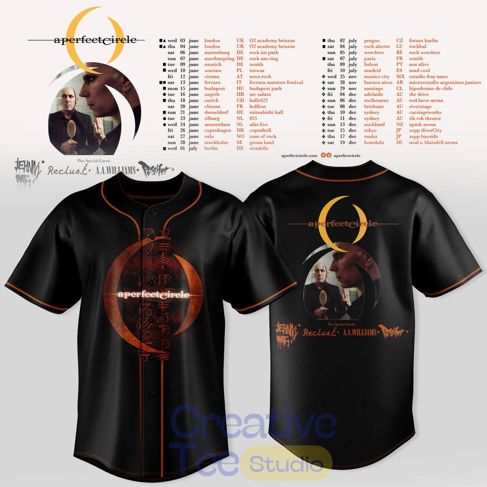 A Perfect Circle World Tour 2026 Baseball Jersey A Perfect Circle World Tour 2026 Baseball Jersey