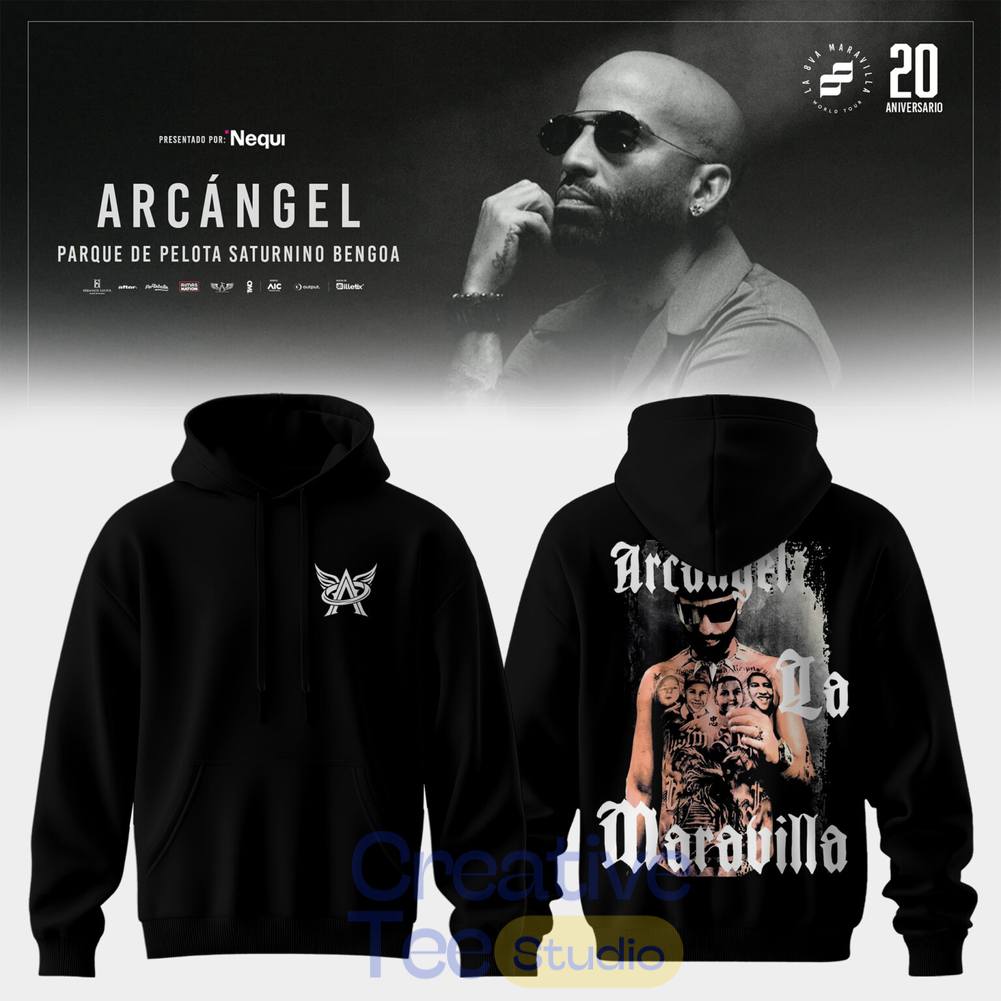 Arcángel La 8va Maravilla World Tour 20 Aniversario Special Tee Hoodie Arcángel La 8va Maravilla World Tour 20 Aniversario Special Tee Hoodie