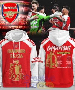 Arsenal 2026 Premier League Champions Tee Hoodie Arsenal 2026 Premier League Champions Tee Hoodie