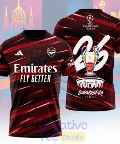 Arsenal Champions League Budapest Final ’26 Tee Hoodie
