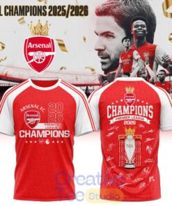 Arsenal FC EPL Champions 25/26 Signature Tee Hoodie Arsenal FC EPL Champions 25/26 Signature Tee Hoodie