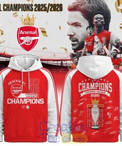 Arsenal FC EPL Champions 25/26 Signature Tee Hoodie