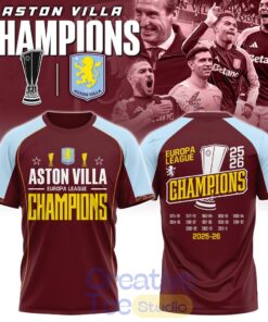 Aston Villa Europa League Champions 2025-26 T-Shirt
