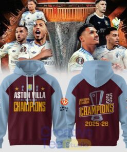 Aston Villa UEFA Europa League Champions 25-26 Hoodie – Claret Glory in Istanbul