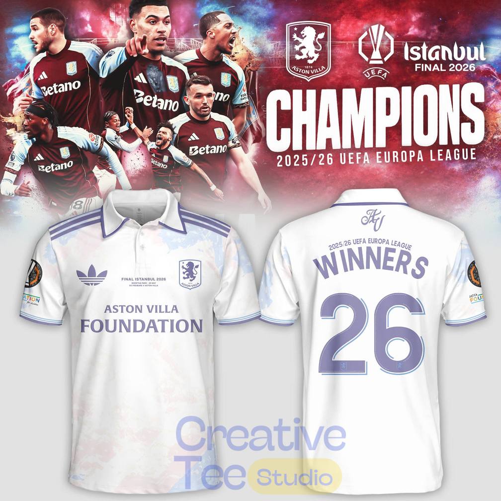 Aston Villa UEFA Europa League Champions 25-26 Polo Shirt – Claret Glory in Istanbul Aston Villa UEFA Europa League Champions 25-26 Polo Shirt – Claret Glory in Istanbul