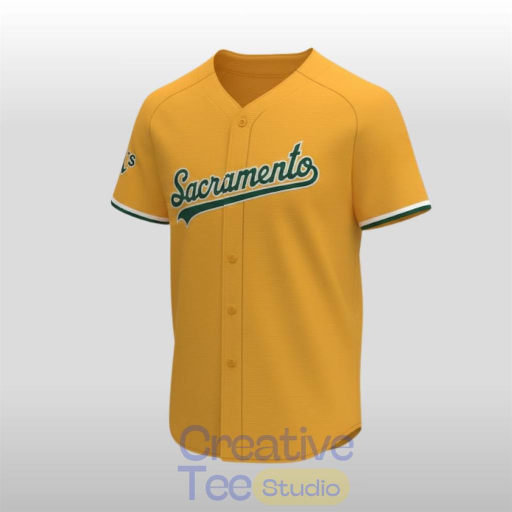 Athletics Oakland Sacramento Gold 2026 Baseball Jersey Athletics Oakland Sacramento Gold 2026 Baseball Jersey