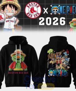 Boston Red Sox Green Mascot x One Piece Pirate Crew Special Tee Hoodie