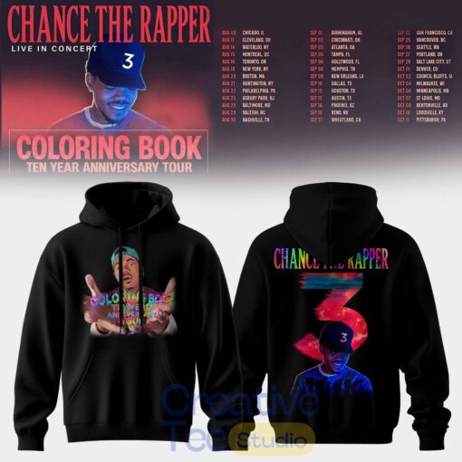 Chance The Rapper Coloring Book 10 Year Anniversary Tour Special Tee ...