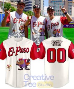 El Paso Chihuahuas x Looney Tunes Custom Baseball Jersey